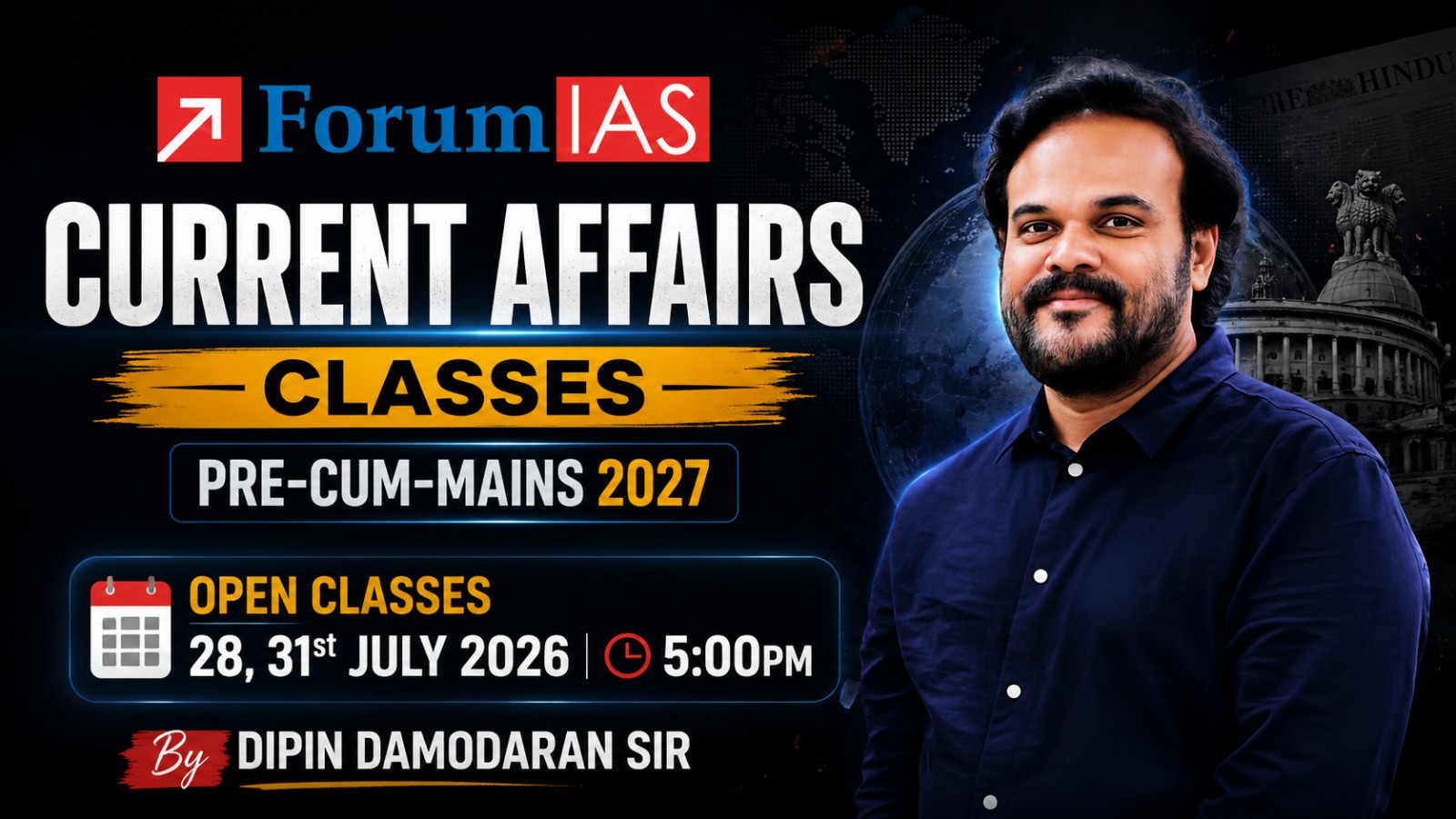 Current Affairs 2027 Open Class by Dipin Damodaran Sir